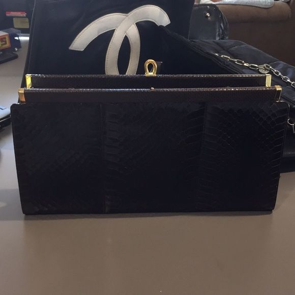 Handmade 🐍 skin clutch made in England - Picture 1 of 8